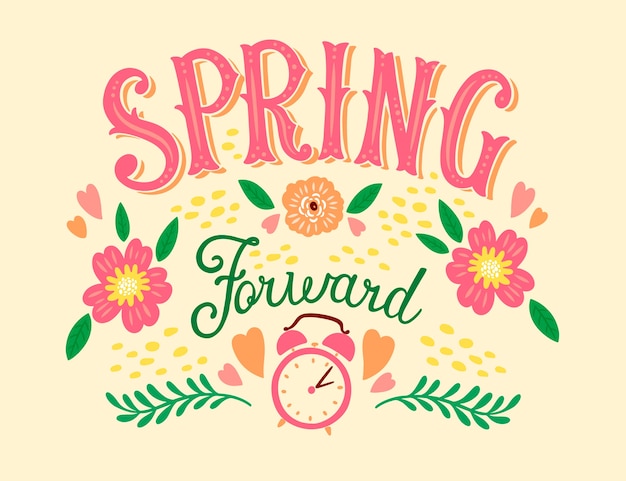 Flat spring forward-schriftzug