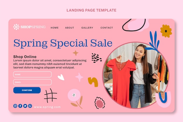 Flat spring landing page vorlage