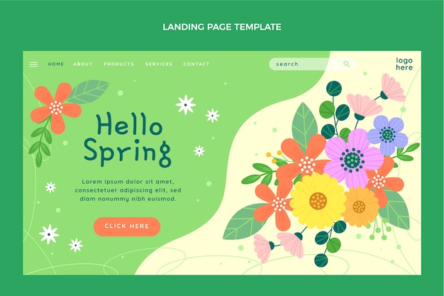 Flat Spring Landing Page Vorlage
