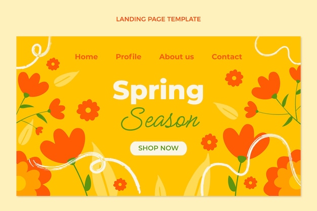 Flat spring landing page vorlage