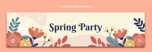 Kostenloser Vektor flat spring twitch banner