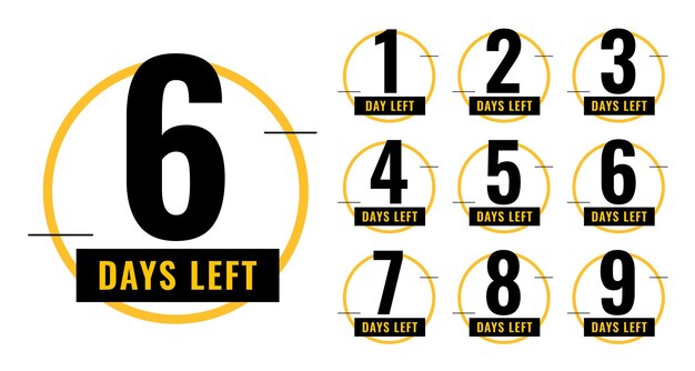 Flat-Stil Anzahl der verbleibenden Tage Timer-Vorlage für Website-Promo