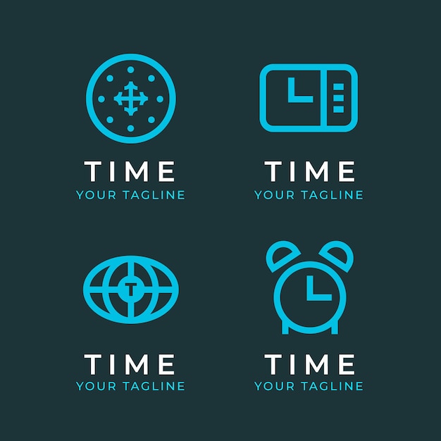 Flat time logo vorlagen sammlung