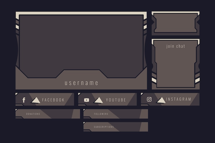 Kostenlose Vektor flat-twitch-panels