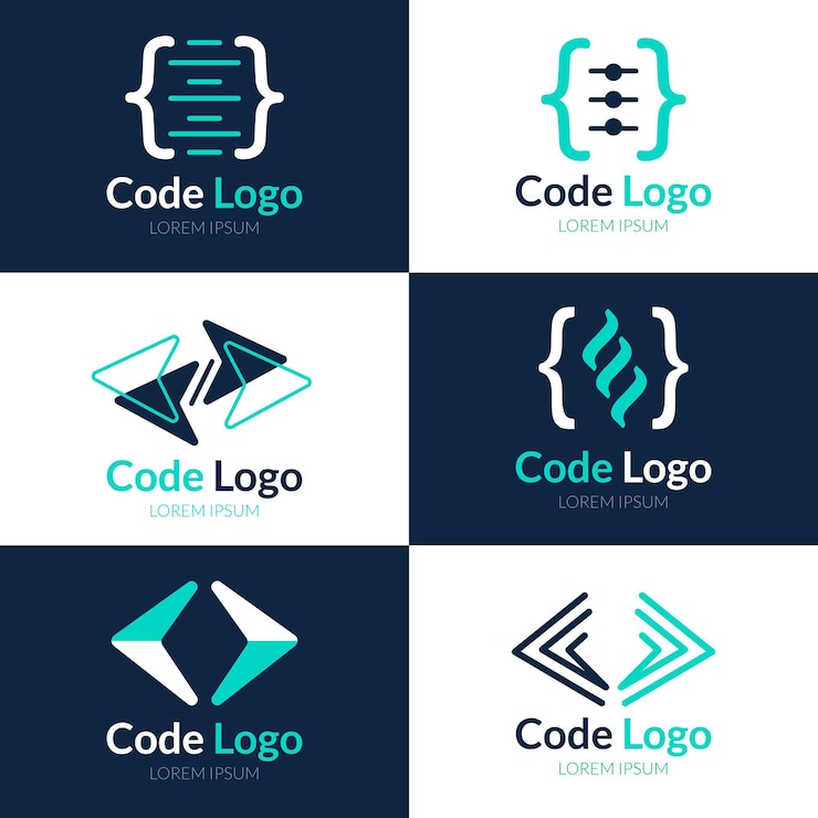 Kostenlose Vektor flatcode-logo-sammlung