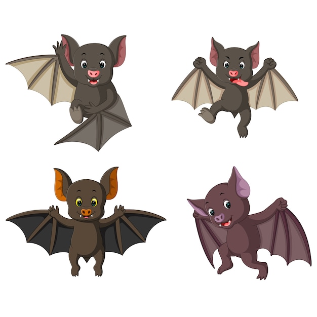 Fledermaus Cartoon Winken Premium Vektor