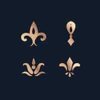 Kostenloser Vektor fleur de lis-ornamente