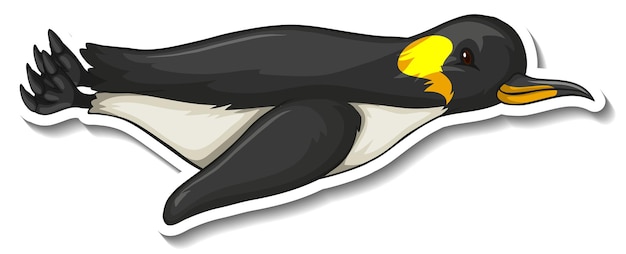 Kostenloser Vektor fliegender pinguin-tier-cartoon-aufkleber