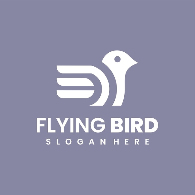 Fliegendes flattes vogel-logo-design.