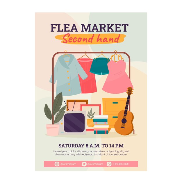Flohmarktplakat aus zweiter Hand