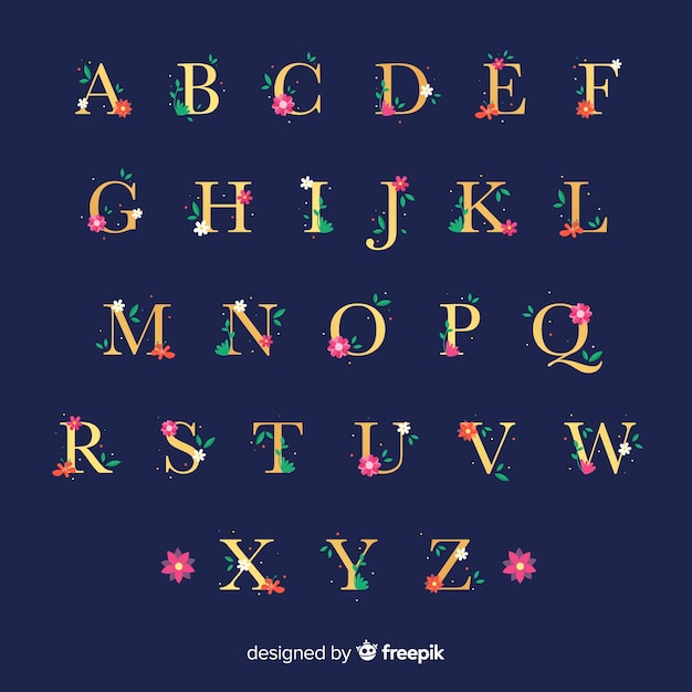 Floral Alphabet Vorlage