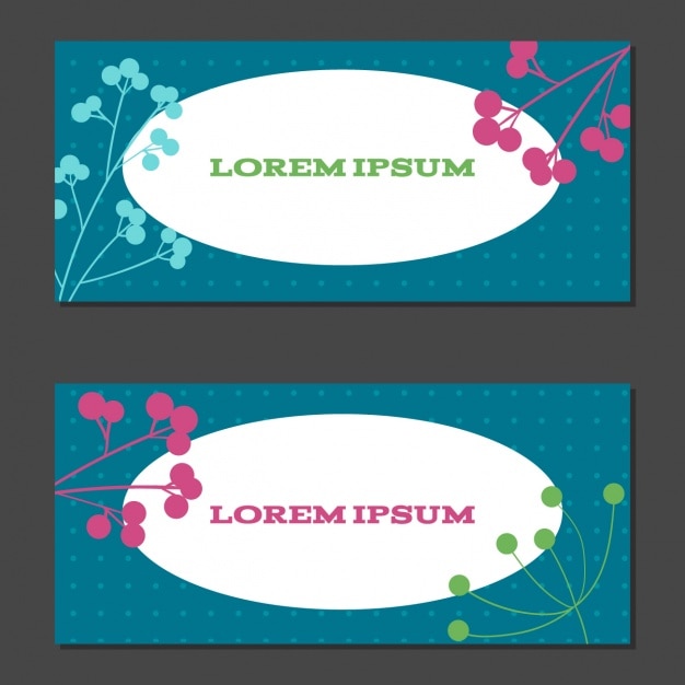 Kostenloser Vektor floral banner template-set