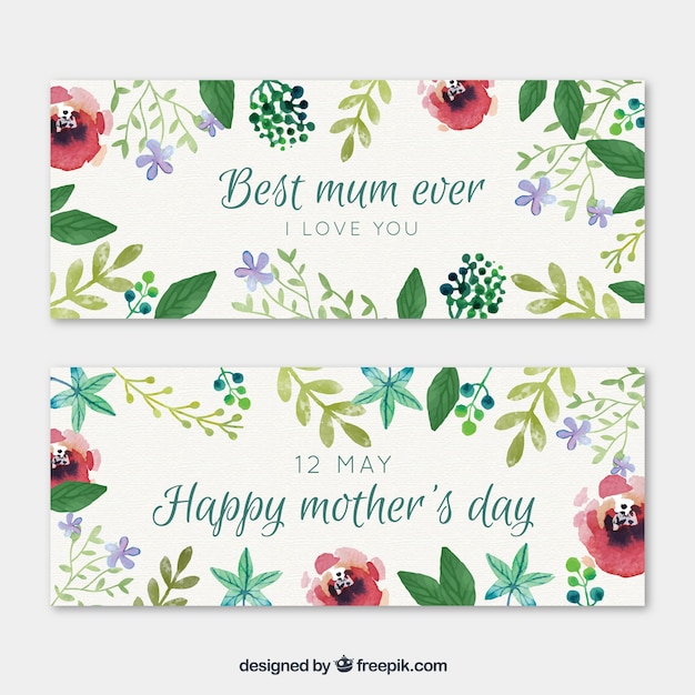 Floral beste mamma überhaupt banner