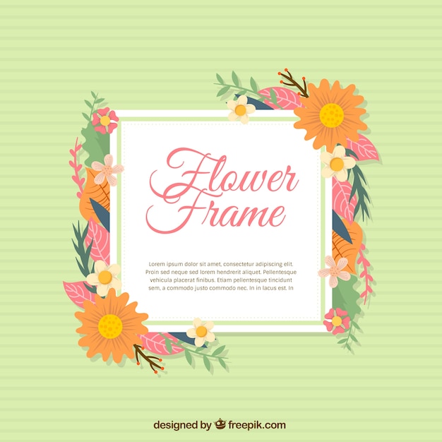 Floral frame hintergrund mit gänseblümchen