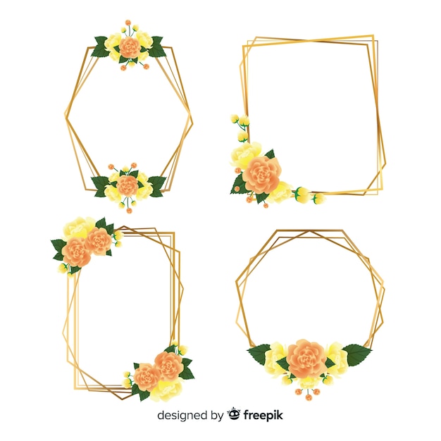 Floral golden frame-sammlung