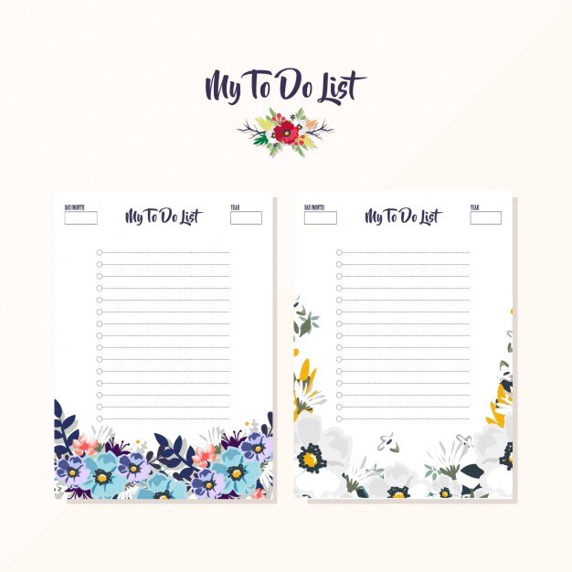 Kostenlose Vektor floral liste entwürfe zu tun