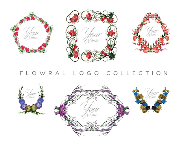 Floral logo design kollektion