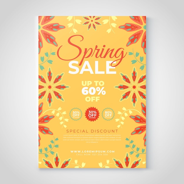 Floral spring sale flyer vorlage