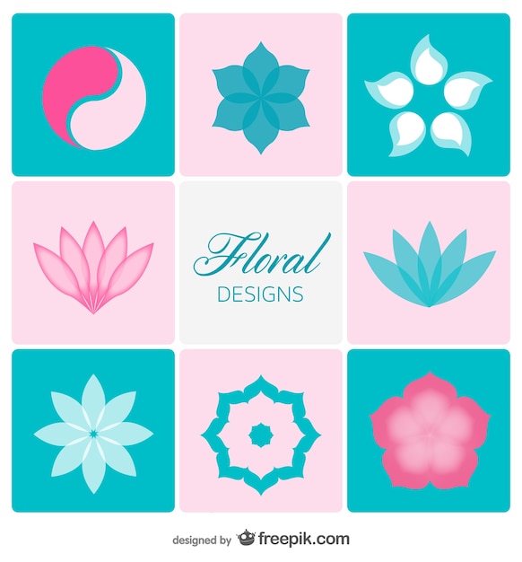 Floralen Design-Elemente in den weichen Farben