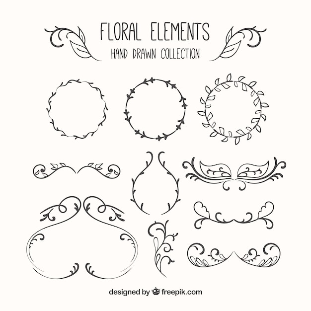 Floralen Elementen und Kranz Pack