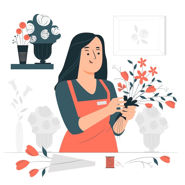 Florist konzeptillustration