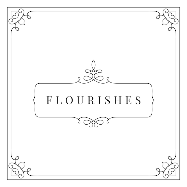 Flourishesweinlese-Verzierungs-Rahmenillustration