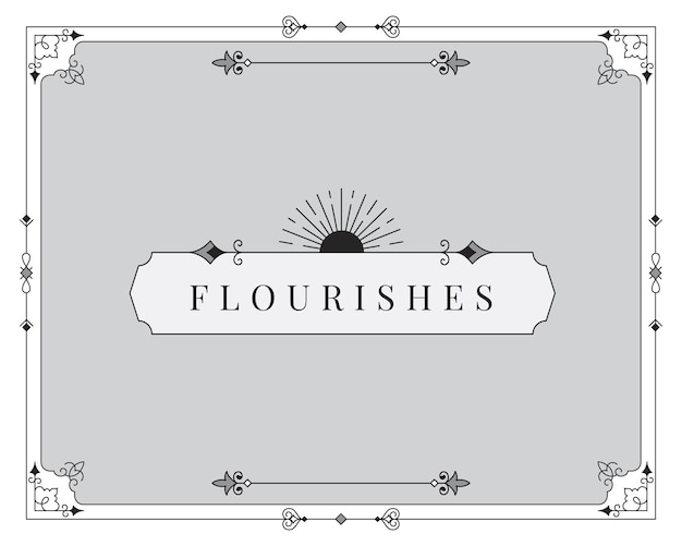 Flourishesweinlese-verzierungs-rahmenillustration