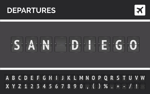 Flughafen Board Schriftart Kostenlose Vektor