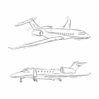 Kostenloser Vektor flugzeugentwurfsillustration des flachen designs