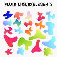 Kostenloser Vektor fluid shape vector set gradient liquid mit neonfarben artikel für die gestaltung eines logo-flyers persentation geschenkkarte poster an der wand landing page coverbook banner social media gepostet