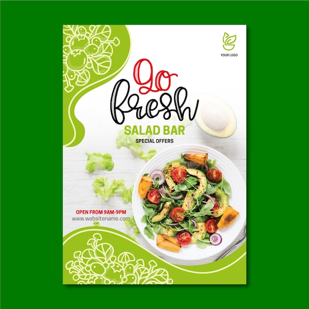 Flyer Vorlage für gesunde Lebensmittelrestaurants