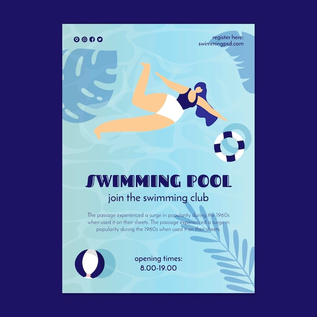 Flyer vorlage für schwimmbadclub