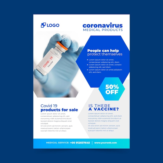 Flyer zu coronavirus-medizinprodukten