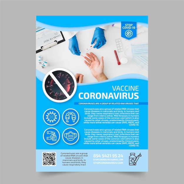 Kostenloser Vektor flyer zu coronavirus-medizinprodukten