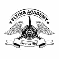 Kostenloser Vektor flying academy label