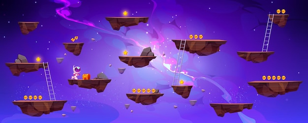 Flying rock islands vektor spielraum hintergrund