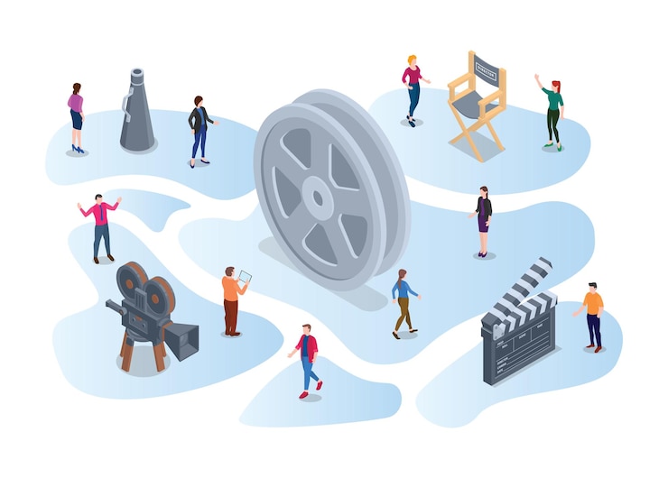 Kostenlose Vektor fokusgruppendiskussion für film