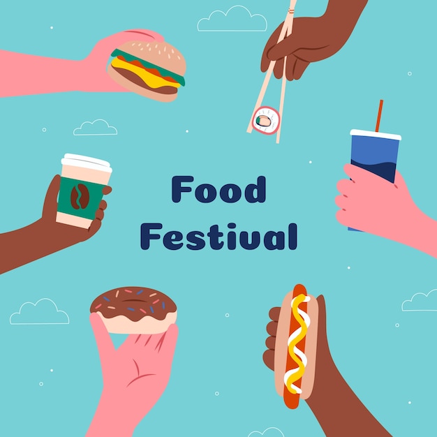 Kostenloser Vektor food-festival-illustration im flachen design