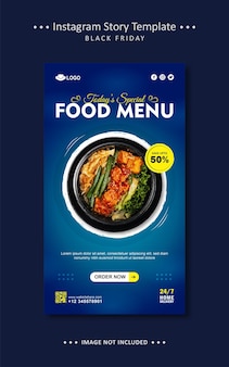 Food menu flyer instagram facebook story vorlage