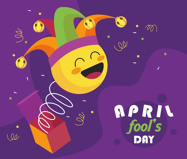 Fools day postkarte mit überraschungsbox