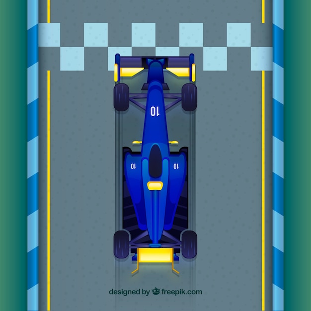 Formel-1-auto kreuzung ziellinie