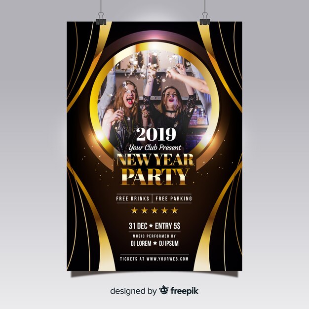 Foto-Party-Plakat des neuen Jahres