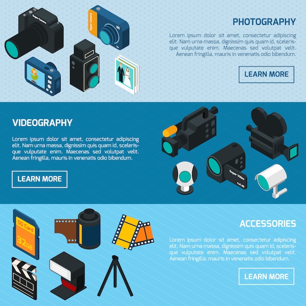 Kostenloser Vektor foto- und videobanner