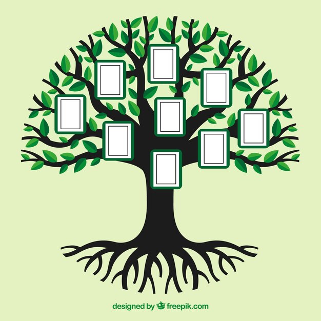 Fotocollagenschablone mit flachem Baum