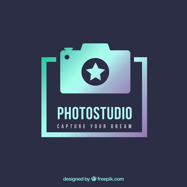 Kostenloser Vektor fotografie-logo mit farbverlauf