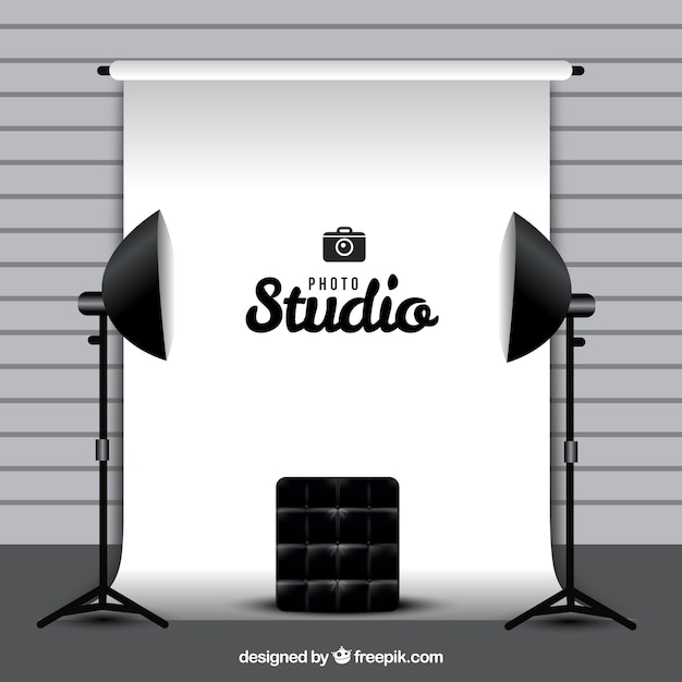 Fotografie Studio mit weißem Hintergrund