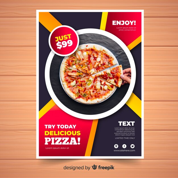 Fotografische Pizza Broschüre Vorlage