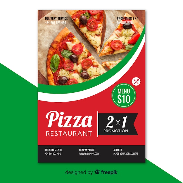 Fotografischer pizza-restaurant-flyer