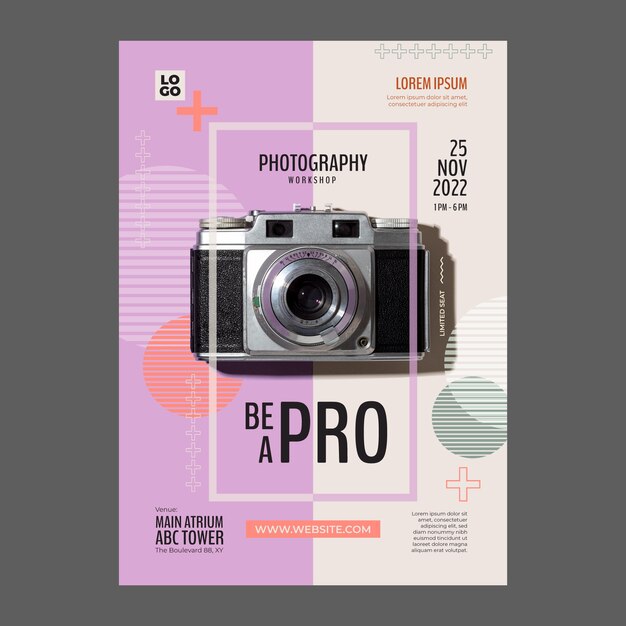 Fotoposter mit flacher Gestaltung