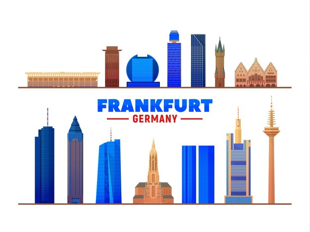 Frankfurter Skyline Deutschland Vektorillustrationsbild für Präsentationsbanner-Website